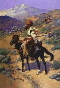 Frederick Remington Indian Trapper oil